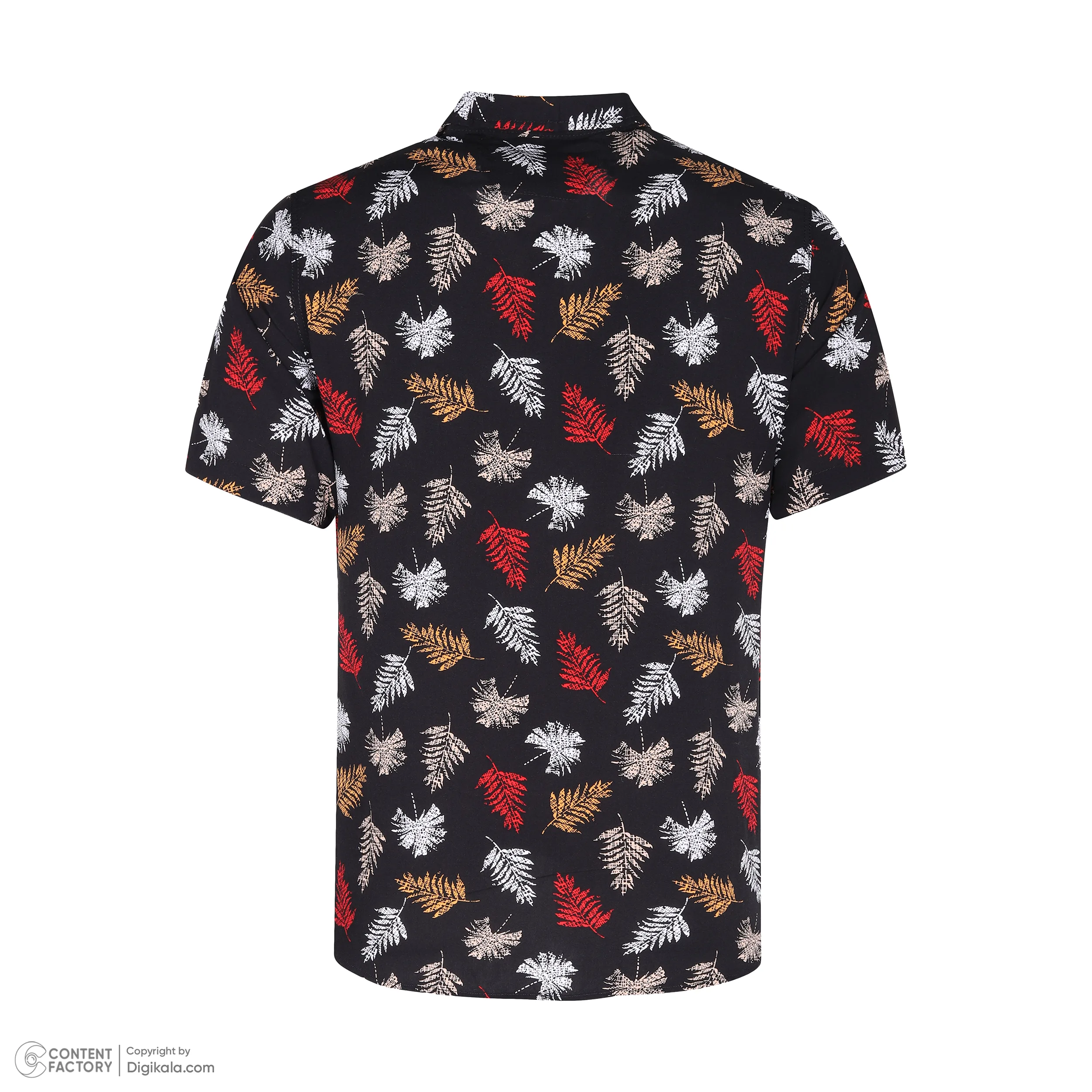 پیراهن آستین کوتاه یقه برگردان مردانه مدل هاوایی برگ سوزنی کد RD