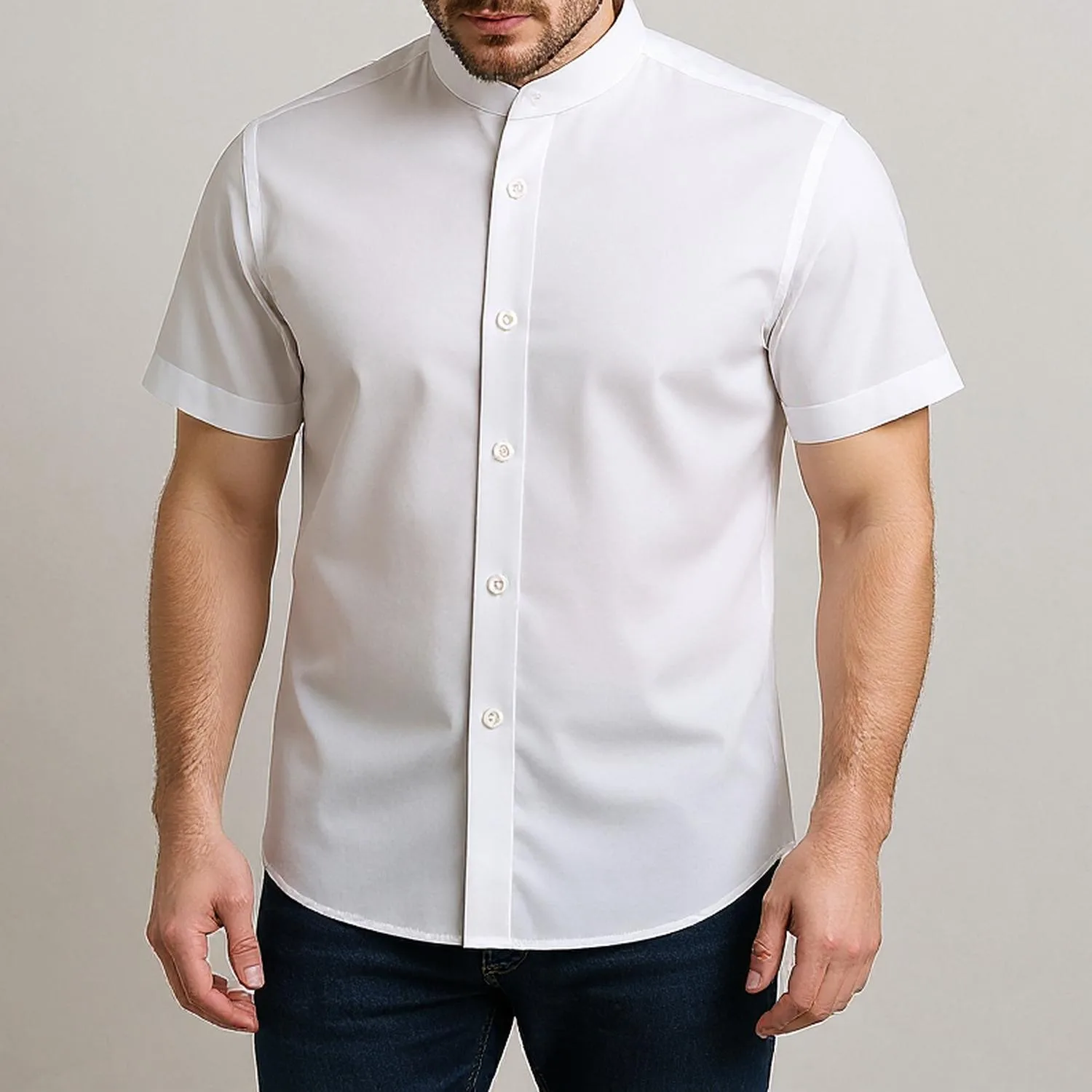 پیراهن آستین کوتاه یقه دیپلمات مردانه ابراف مدل آریا