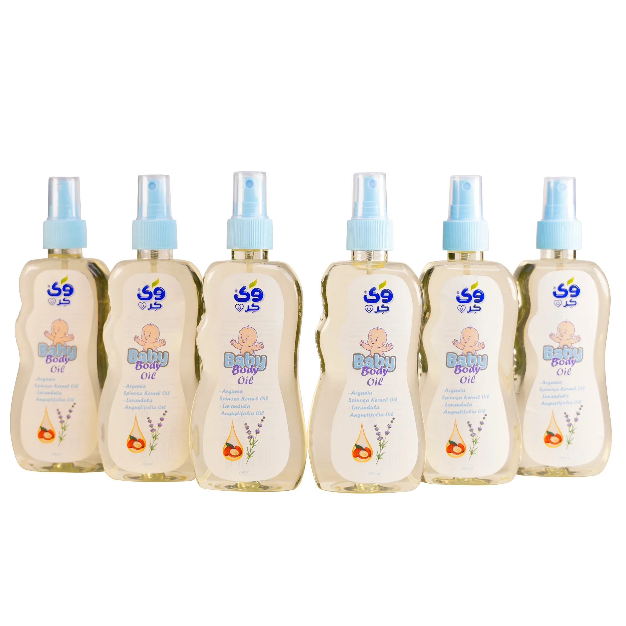 اسپری روغن بچه وی کر مدل روغن آرگان و اسطوخودوس حجم 230 میلی لیتر مجموعه 6 عددی