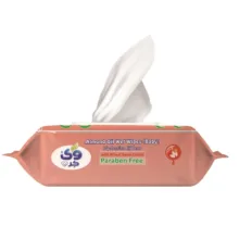 دستمال مرطوب کودک وی کر مدل عصاره جوانه گندم و روغن بادام 6 بسته 72 عددی