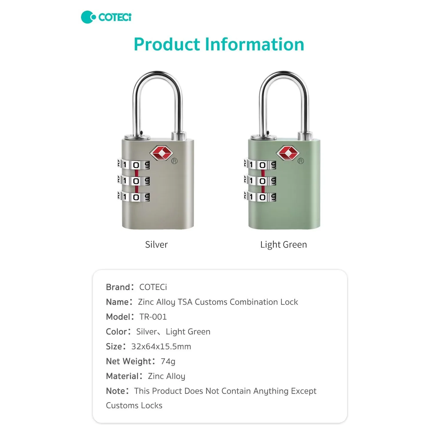 قفل چمدان کوتتسی مدل TR-001
