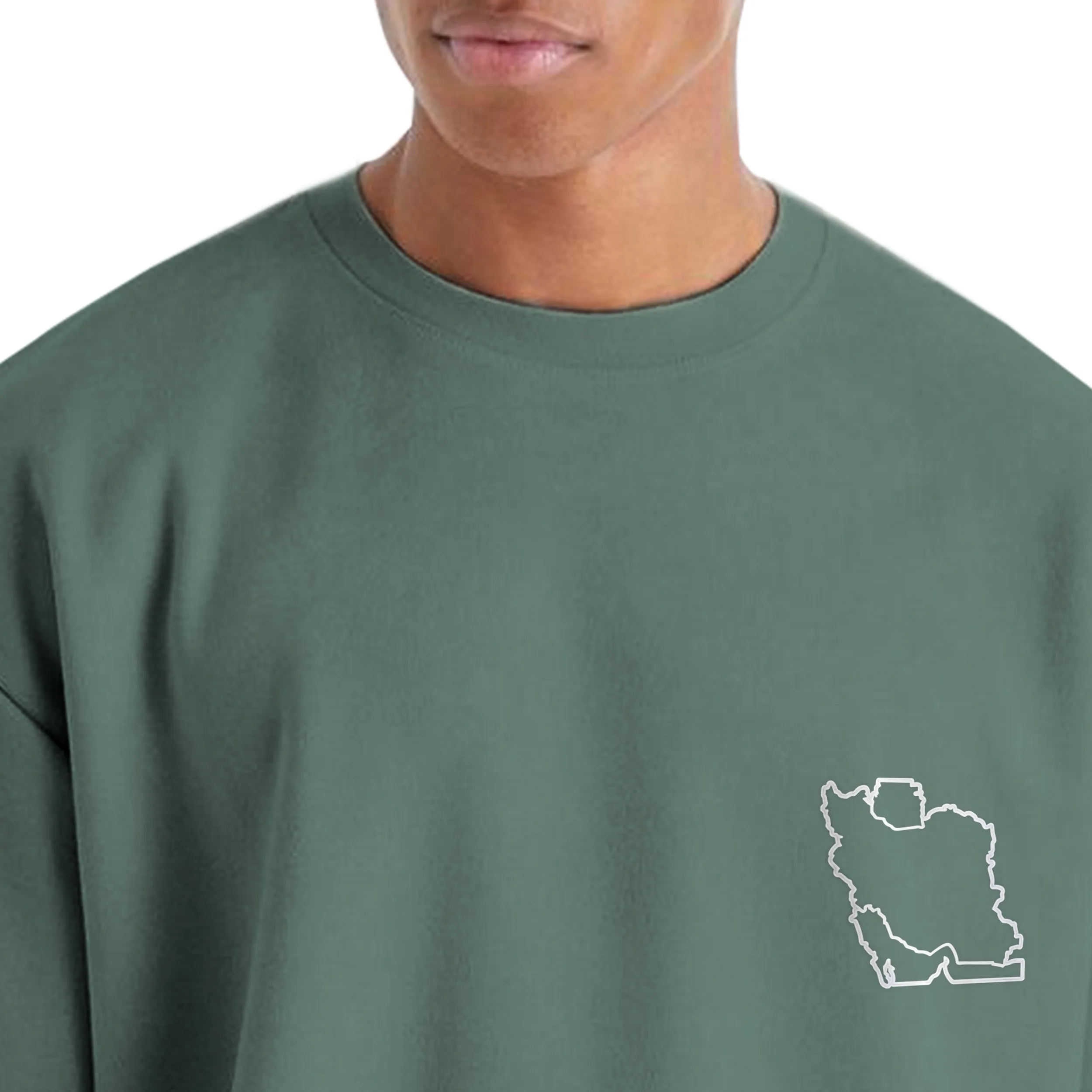 تیشرت اورسایز آستین کوتاه مردانه نوزده نودیک مدل TS1989 Gr