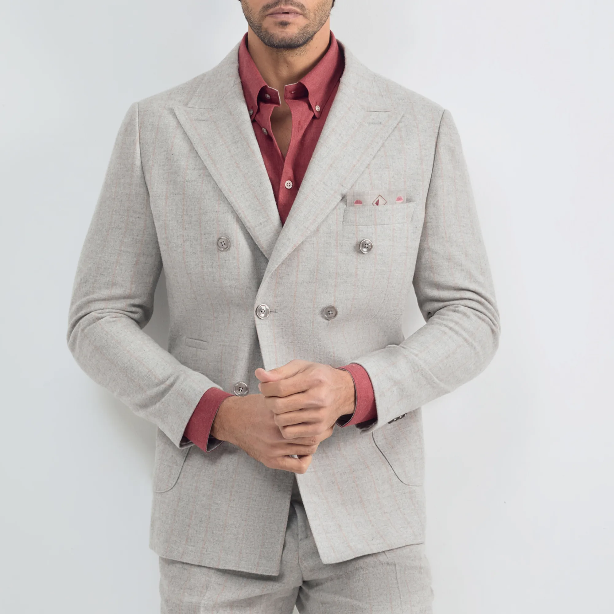 کت تک رسمی مردانه کروم مدل دبل برست 2520250