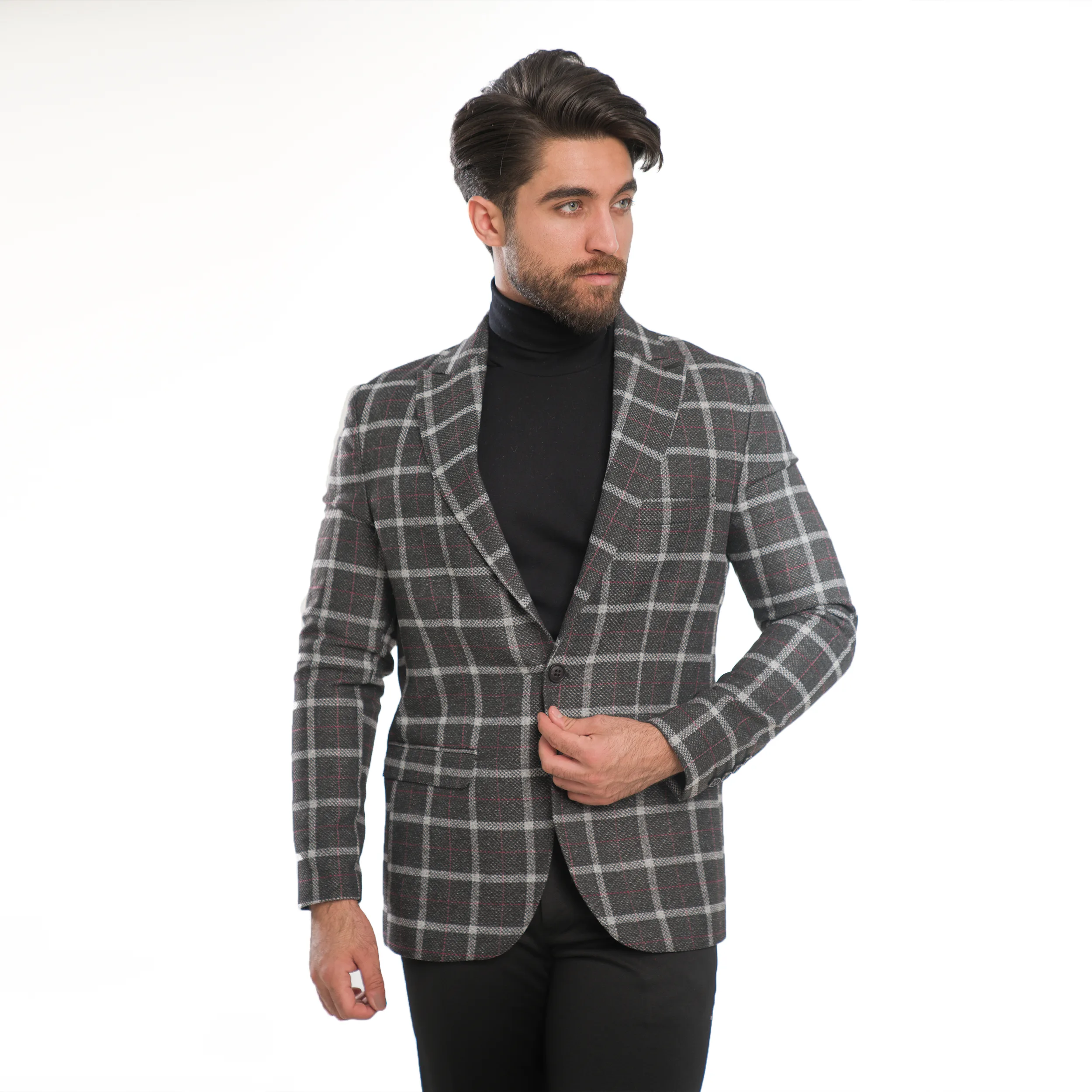 کت مردانه مدل چهارخانه درشت سناتور 4-4