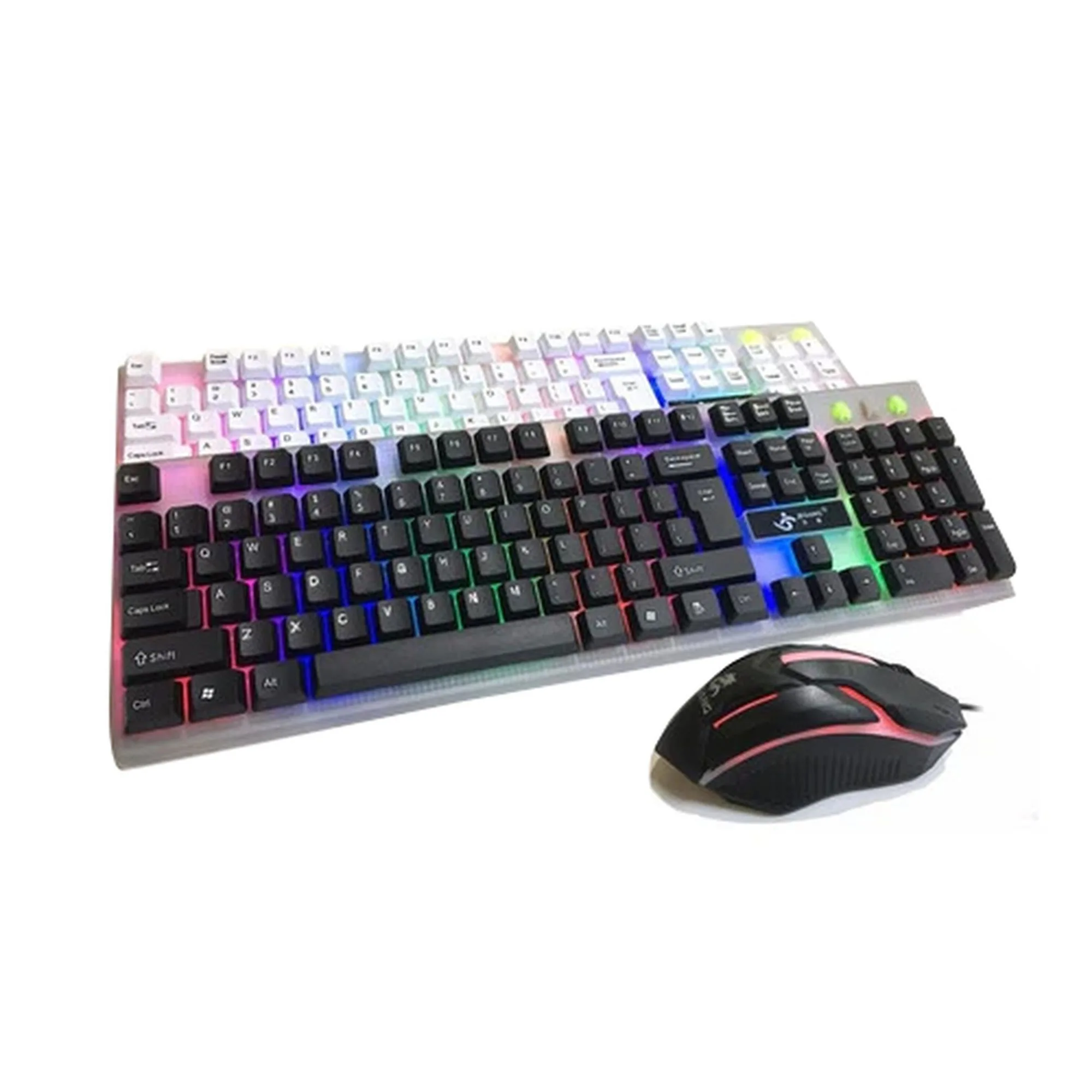 کیبورد و ماوس گیمینگ جکنگ مدل 1980، سوییچ ممبران، Full-Size، نورپردازی LED RGB