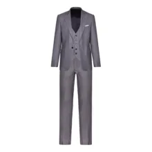 ست کت و شلوار و جلیقه مردانه آریوان مدل راه راه S99