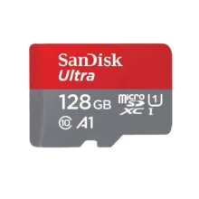 کارت حافظه microSDXC سن دیسک مدل Ultra A1 کلاس 10 استاندارد UHS-I سرعت 100MBps ظرفیت 128 گیگابایت به همراه آداپتور SD