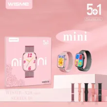 ساعت هوشمند ۴۱ میلیمتری ویسمی مدل X28 mini با ۴ بند سیلیکونی و ۱ بند فلزی