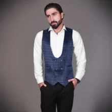 جلیقه مردانه مدل مخمل چهارخانه