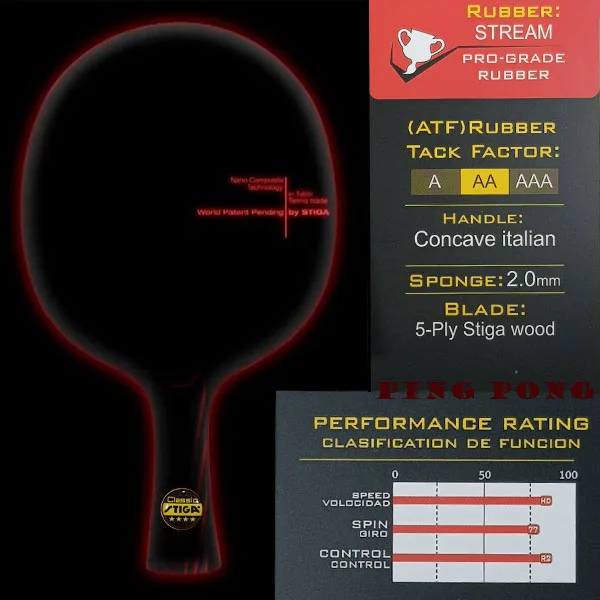 راکت پینگ پنگ استیگا مدل V.M 20 مجموعه دو عددی