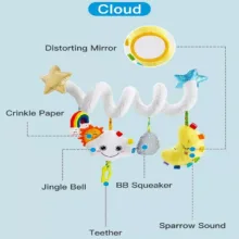 آویز تخت کودک جولی بی بی مدل WLTH8256J طرح ابر و ماه