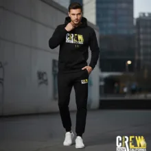 ست هودی و شلوار راحتی مردانه مدل NVHAKCREWB