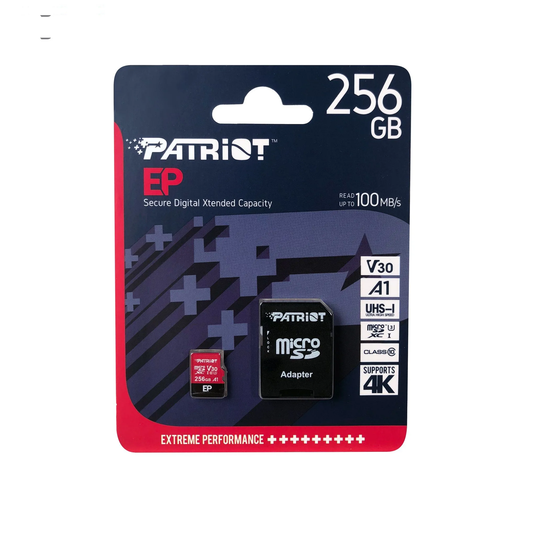 کارت حافظه microSDXC پتریوت مدل EP-V30 A1 ظرفیت 256 گیگابایت به همراه آداپتور