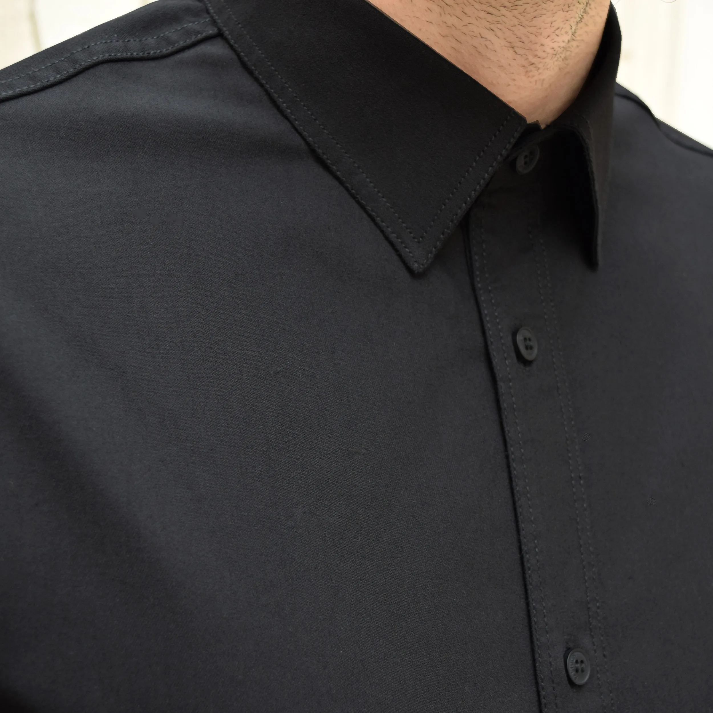 پیراهن آستین بلند یقه برگردان مردانه مدل نیلگون کد 18711687