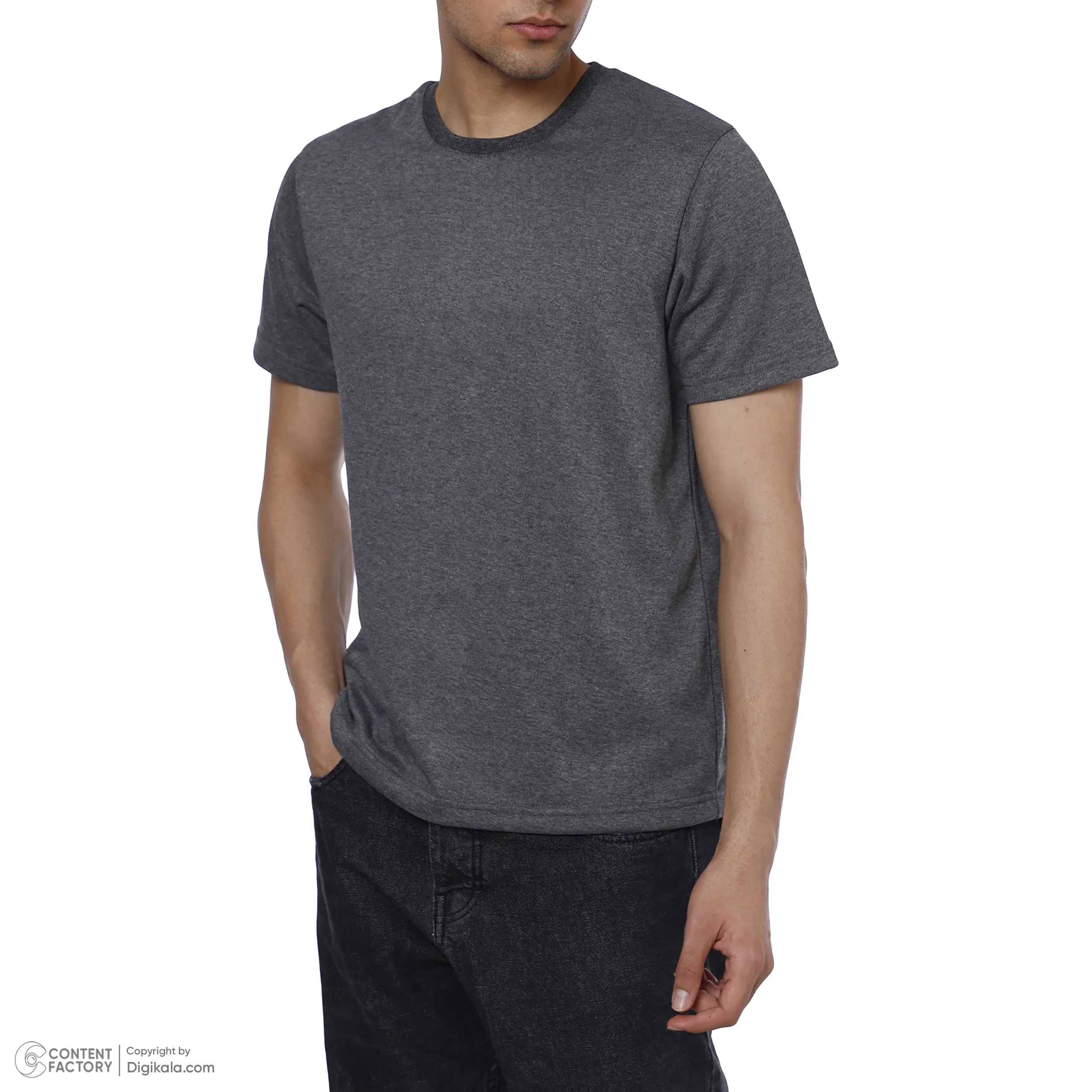 تی شرت آستین کوتاه مردانه ایزی دو مدل 0177 رنگ دودی