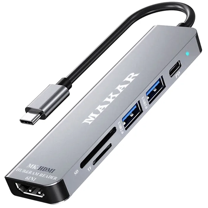هاب 6 پورت USB-C ماکار مدل MK-HDMI
