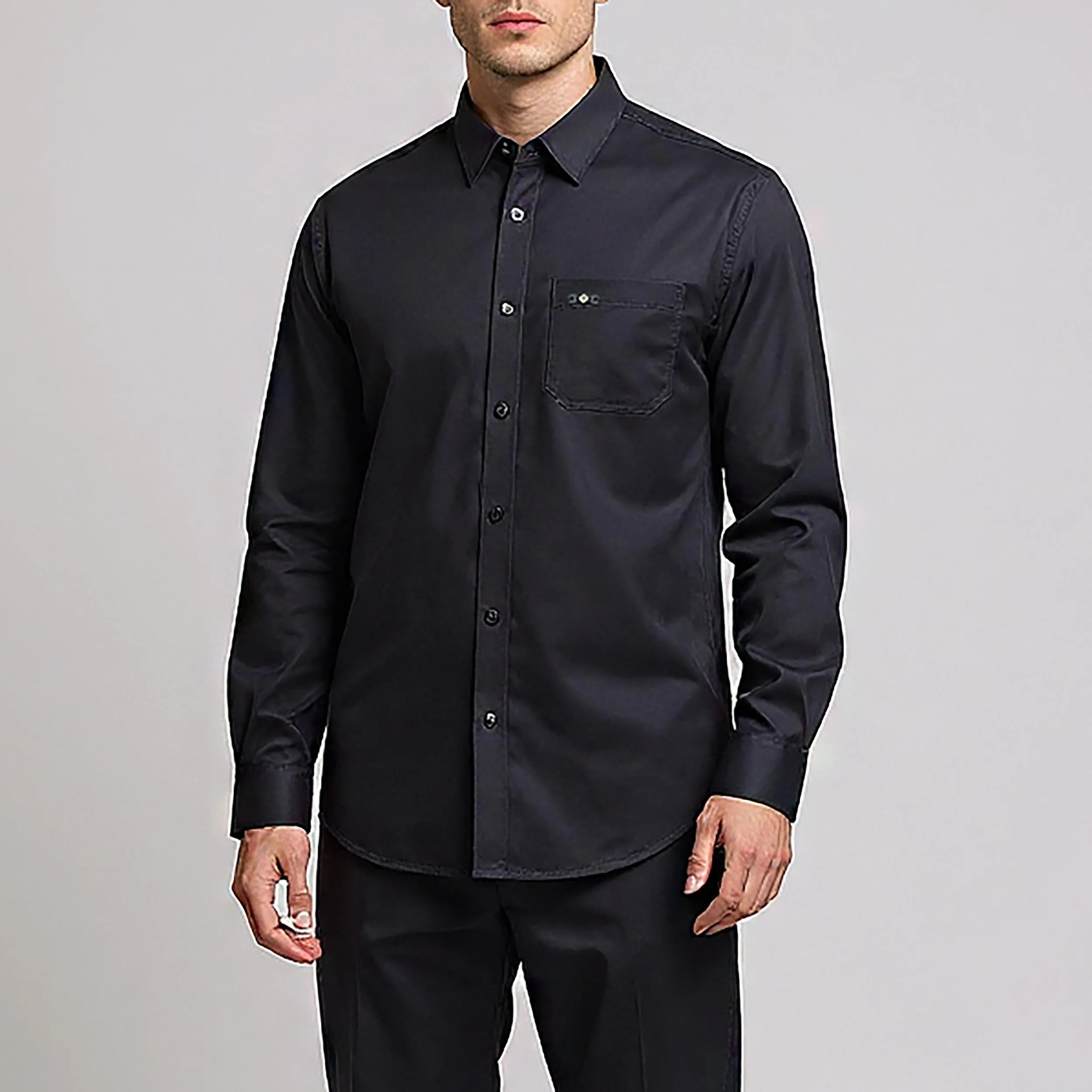 پیراهن آستین بلند مردانه پایتی جامه مدل تک جیب کد 16891669