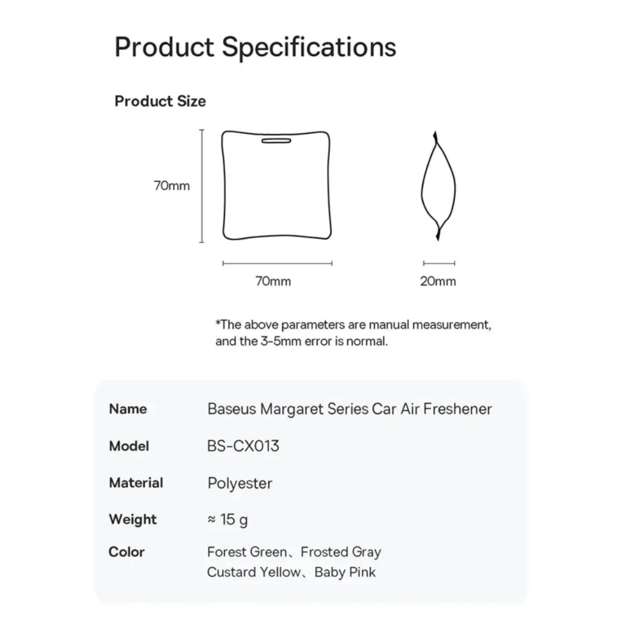 خوشبو کننده خودرو بیسوس مدل Margaret Series