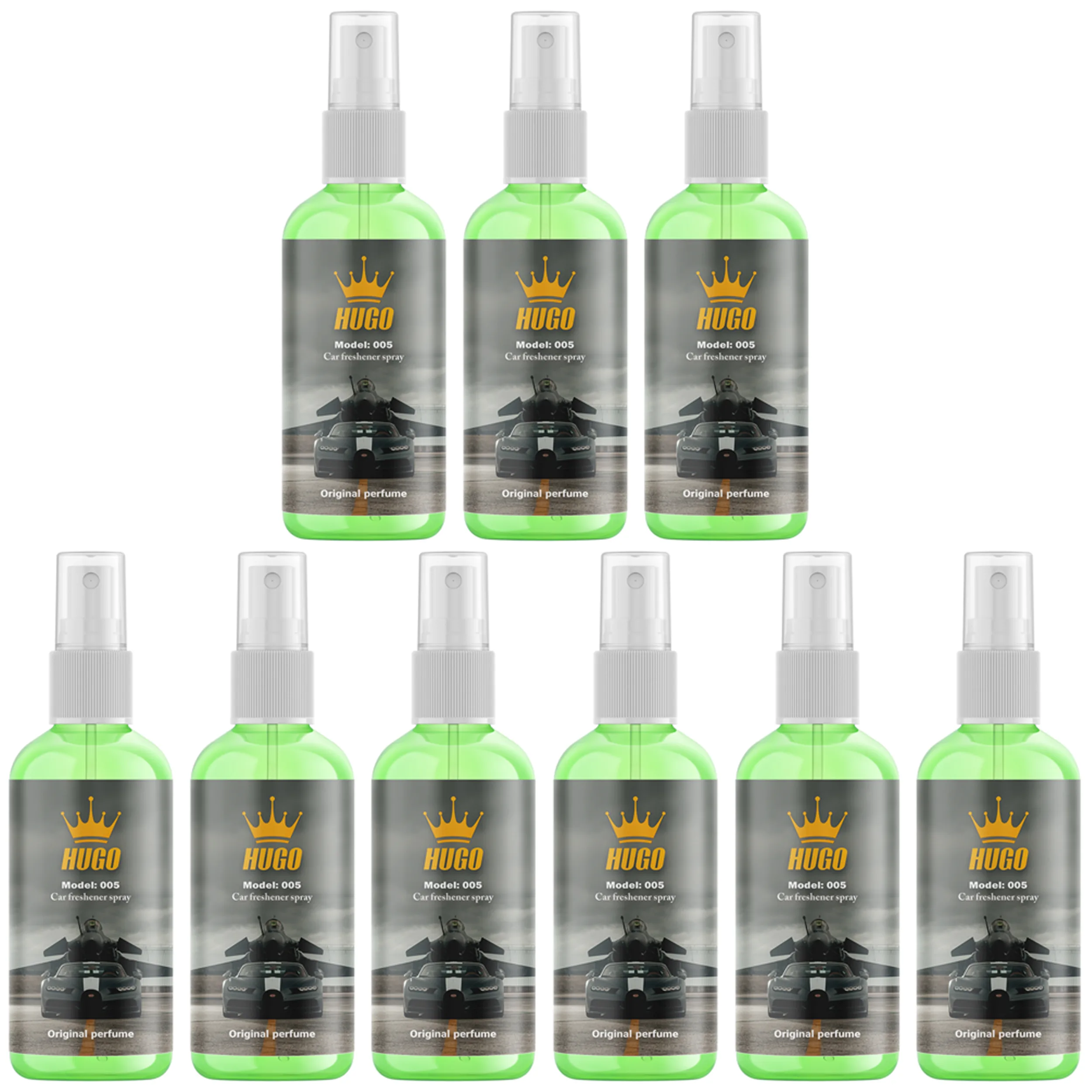 اسپری خوشبو کننده خودرو هوگو مدل 005 حجم 50 میلی لیتر بسته 9 عددی