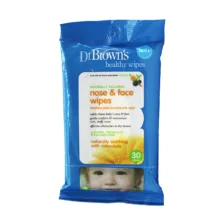 دستمال مرطوب کودک دکتر براونز مدل nose & face بسته 30 عددی
