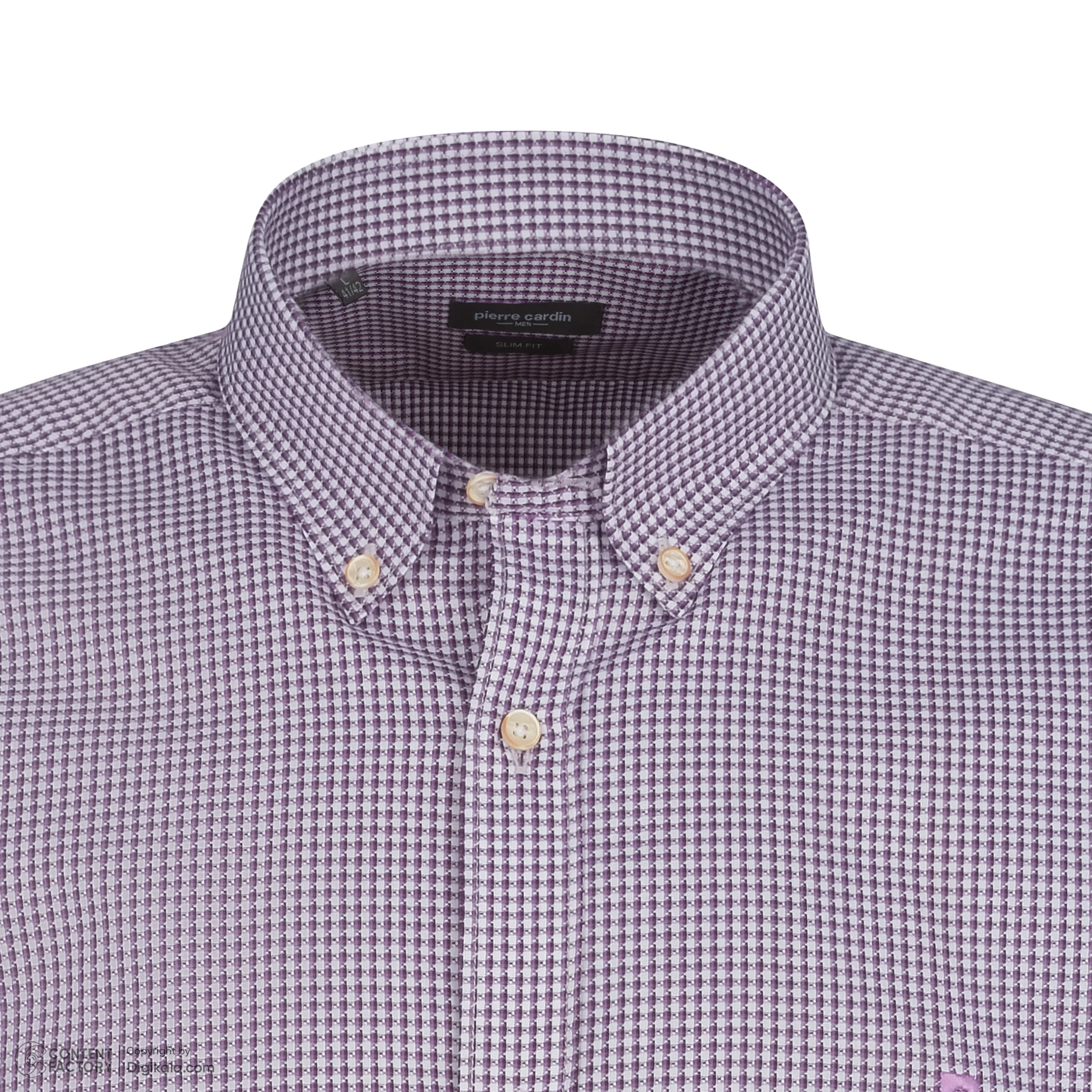 پیراهن آستین بلند یقه برگردان مردانه پیر کاردین مدل 90210316