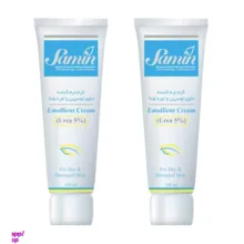 کرم نرم کننده ثمین حاوی اوسرین و اوره 5 درصد مناسب پوست های خشک و آسیب دیده حجم 100 میلی لیتر بسته 2 عددی