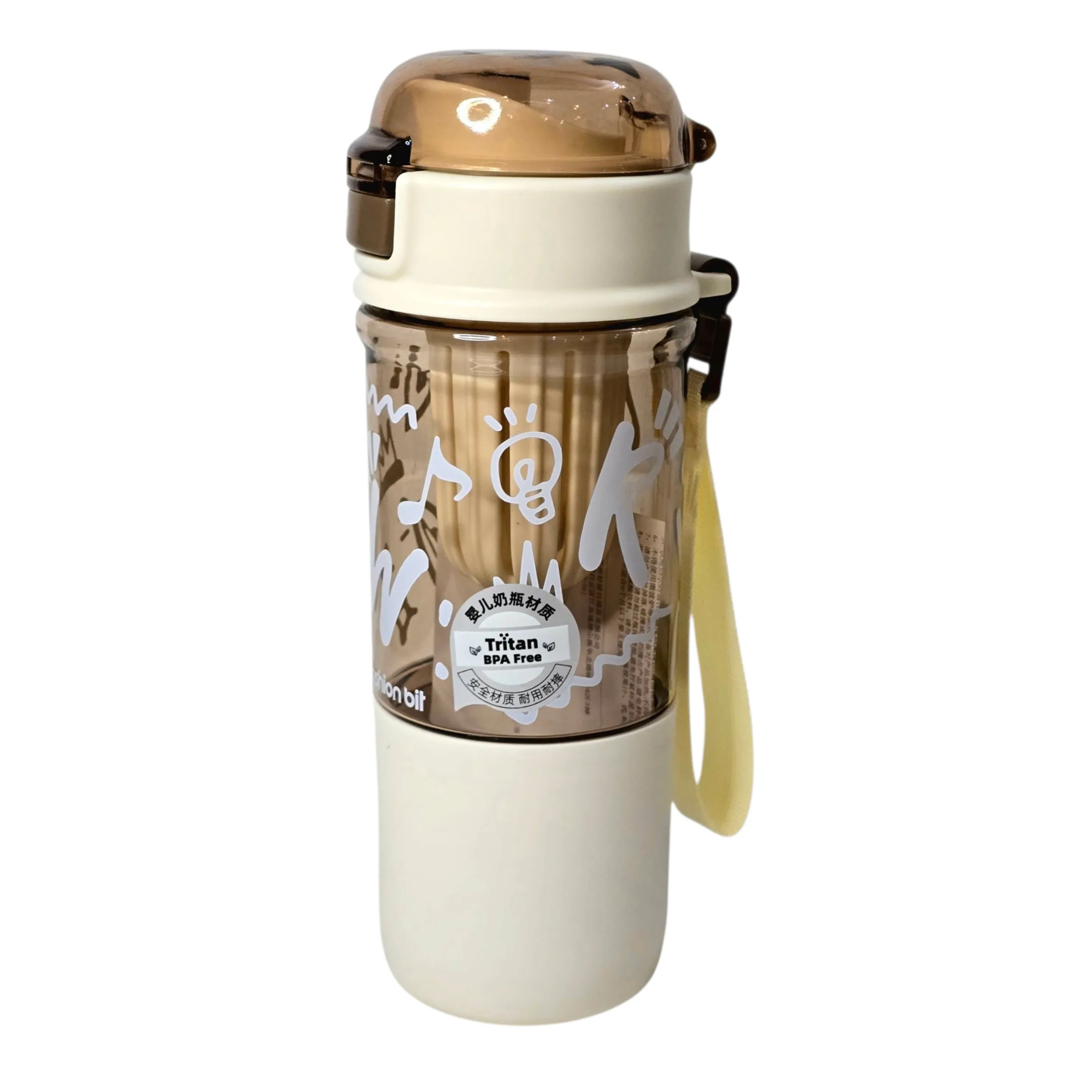 قمقمه ورزشی مدل لیوان دار گنجایش 0.6 لیتر