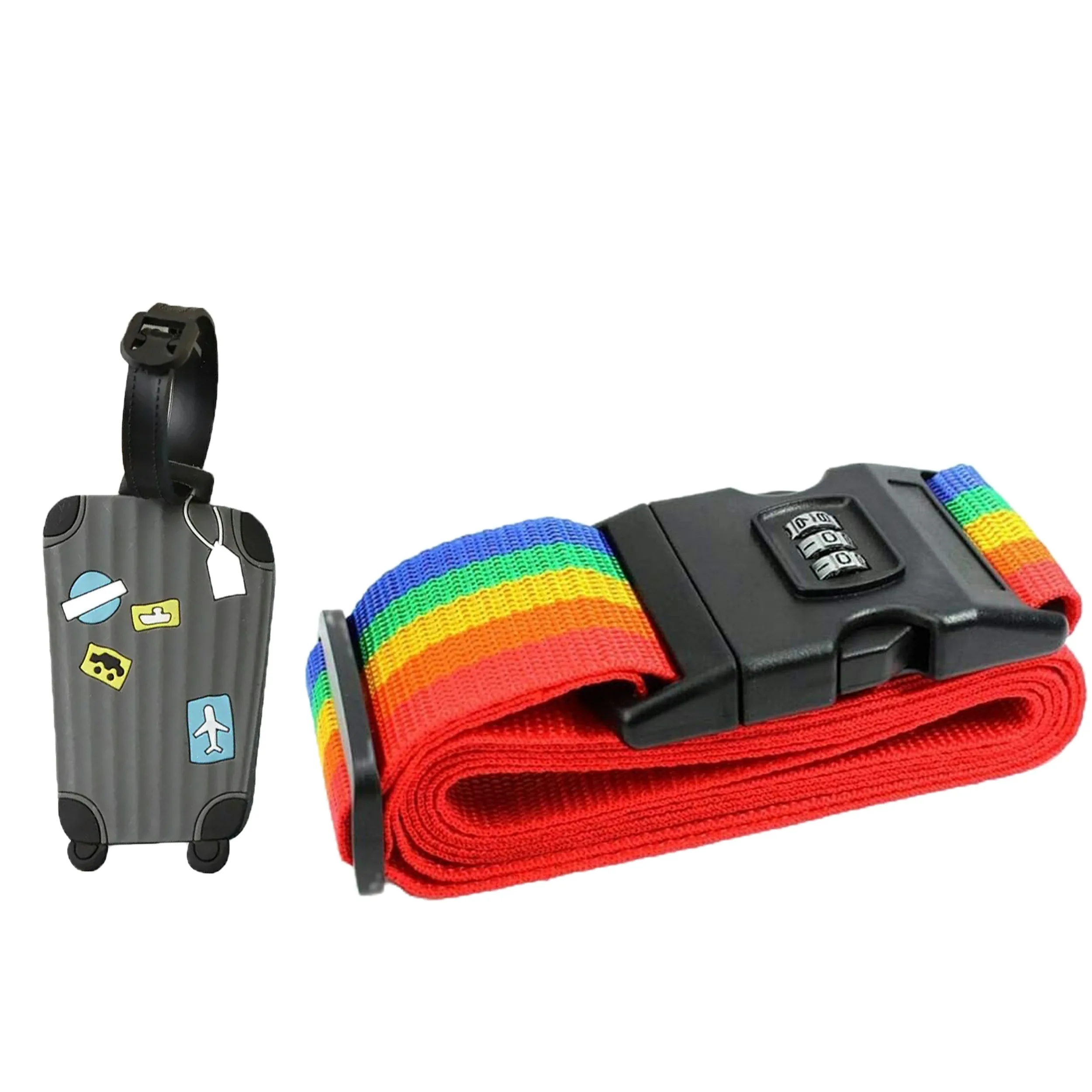 تگ چمدان مدل سوت کیس به همراه تسمه رمزدار چمدان