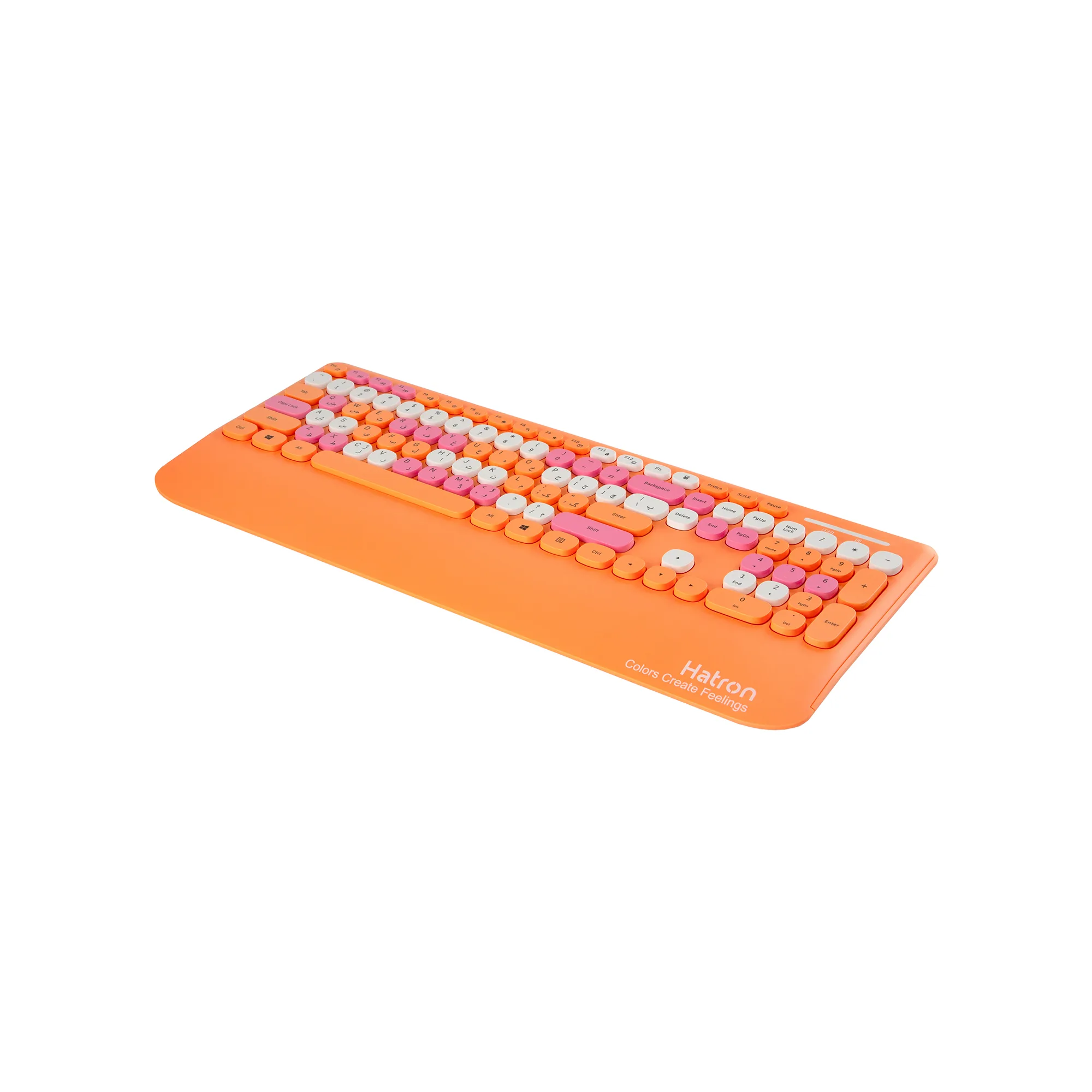 کیبورد و ماوس بی سیم هترون مدل HKCW350، سوییچ ممبران، Full-Size