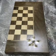 صفحه شطرنج چوبی مدل ریشه گردو طرح منبت