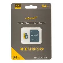 کارت حافظه microSD اکساسند مدل Catalyst کلاس 10 استاندارد UHS-I U3 سرعت 170MBps ظرفیت 64 گیگابایت