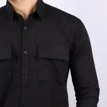 پیراهن آستین بلند مردانه مدل کتان دو جیب کد ۶۲۰۴۹۱۴