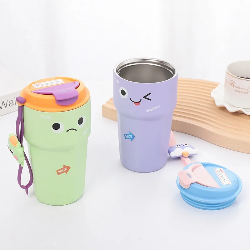 ماگ سفری مدل Happy بند عروسکی گنجایش 0.45 لیتر