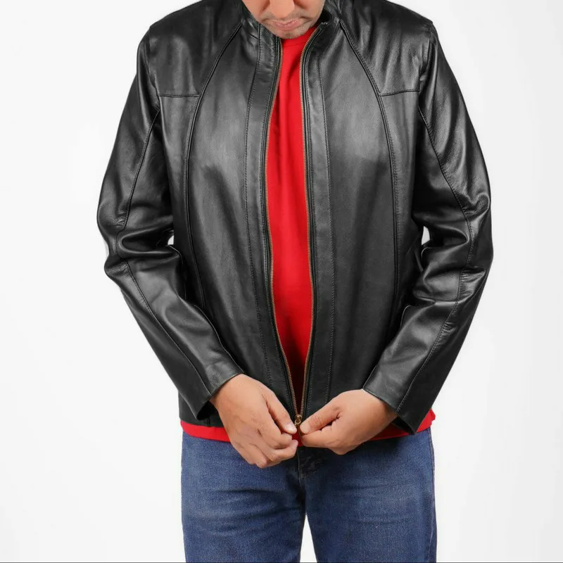 کت چرم مردانه چرم آفتاب مدل R520