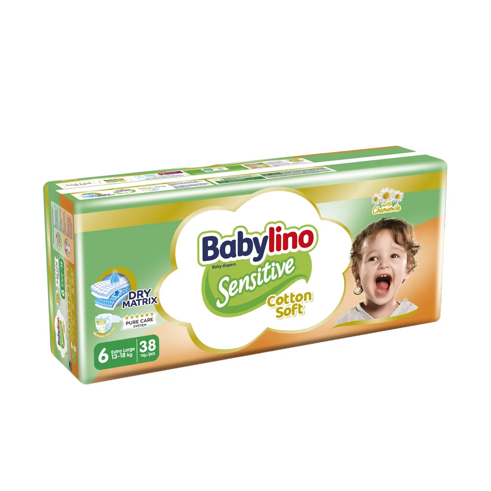 پوشک بچه ضد حساسیت بیبی لینو مدل Value Pack سایز 6 بسته 38 عددی