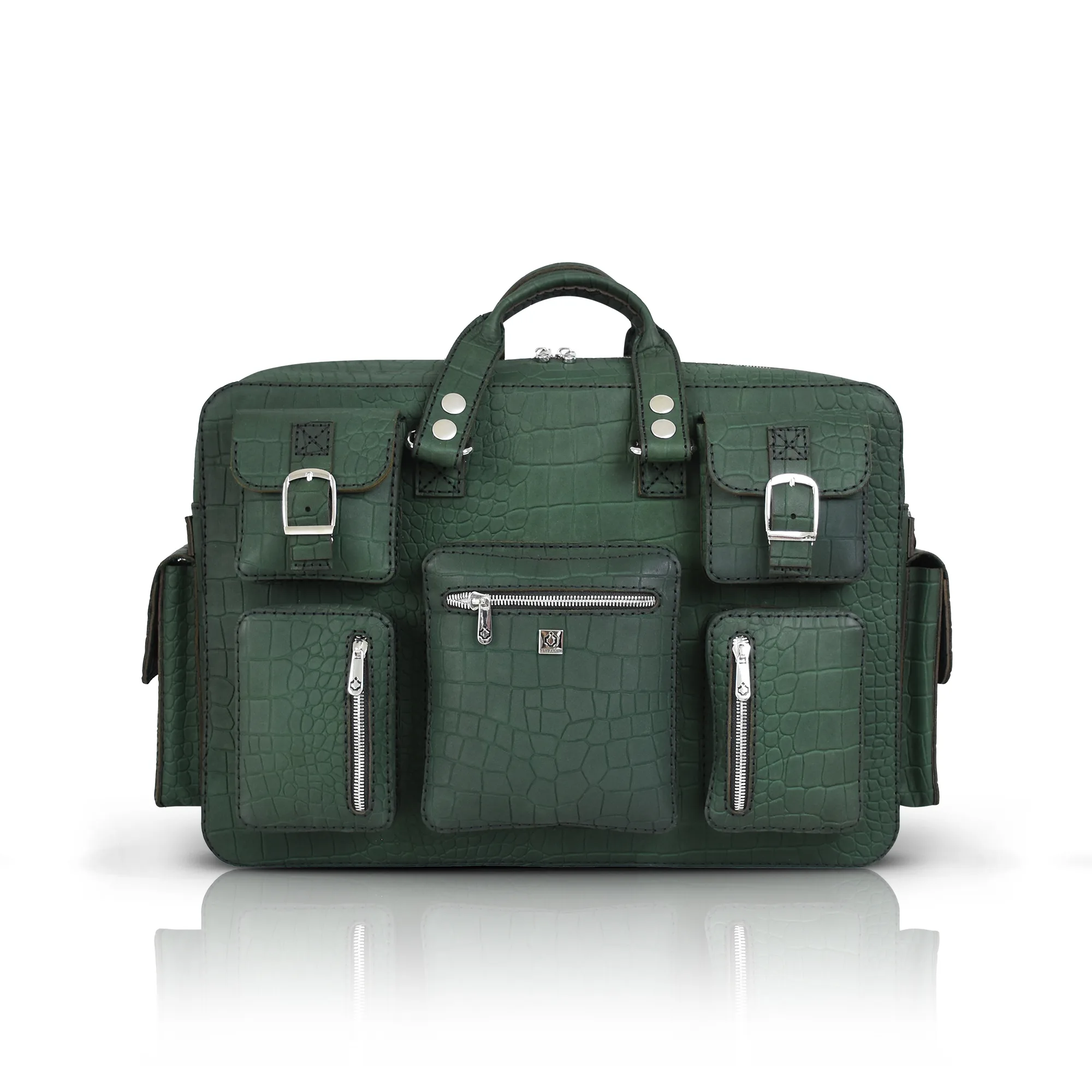 ساک سفری چرم نیاوران مدل پابلو طرح سنگی دست دوز