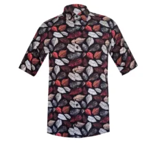 پیراهن آستین کوتاه یقه برگردان مردانه مدل هاوایی برگ کد H-B-W