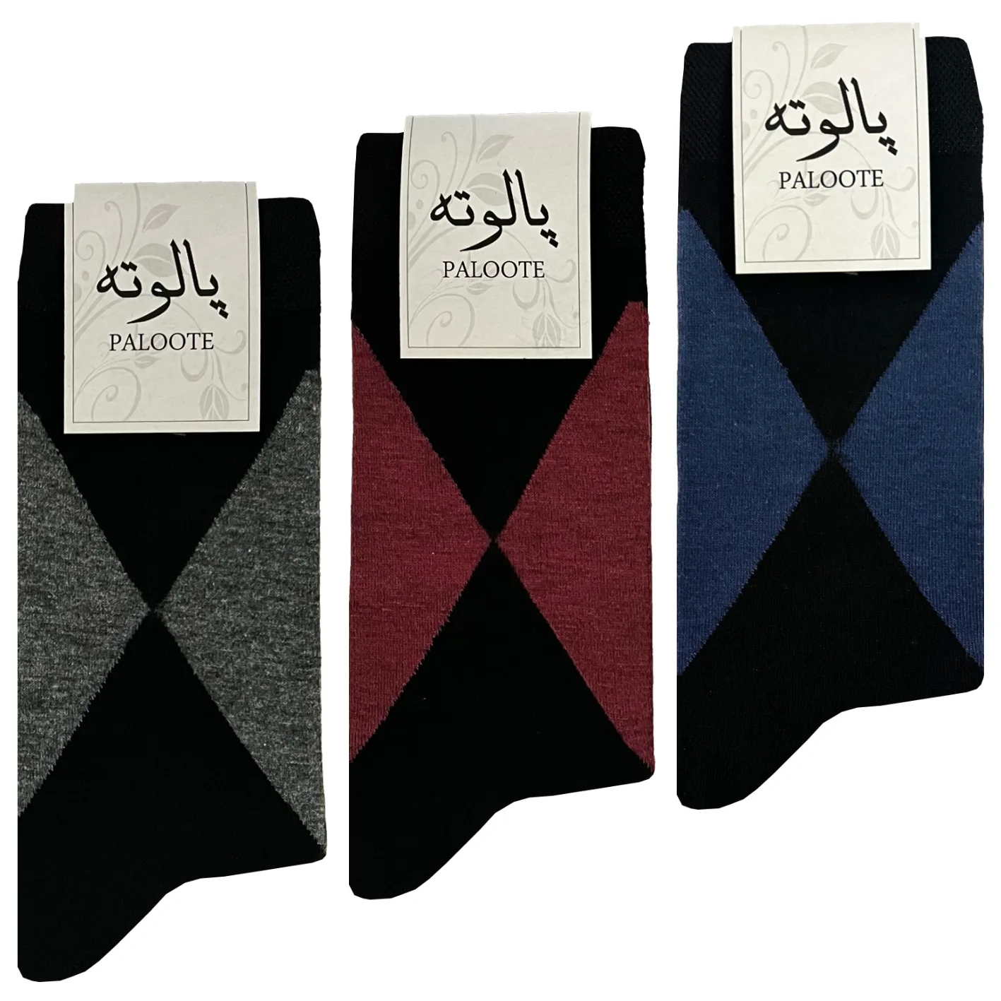 جوراب ساق بلند مردانه پالوته مدل PLT-SHG-P99 مجموعه 3 عددی