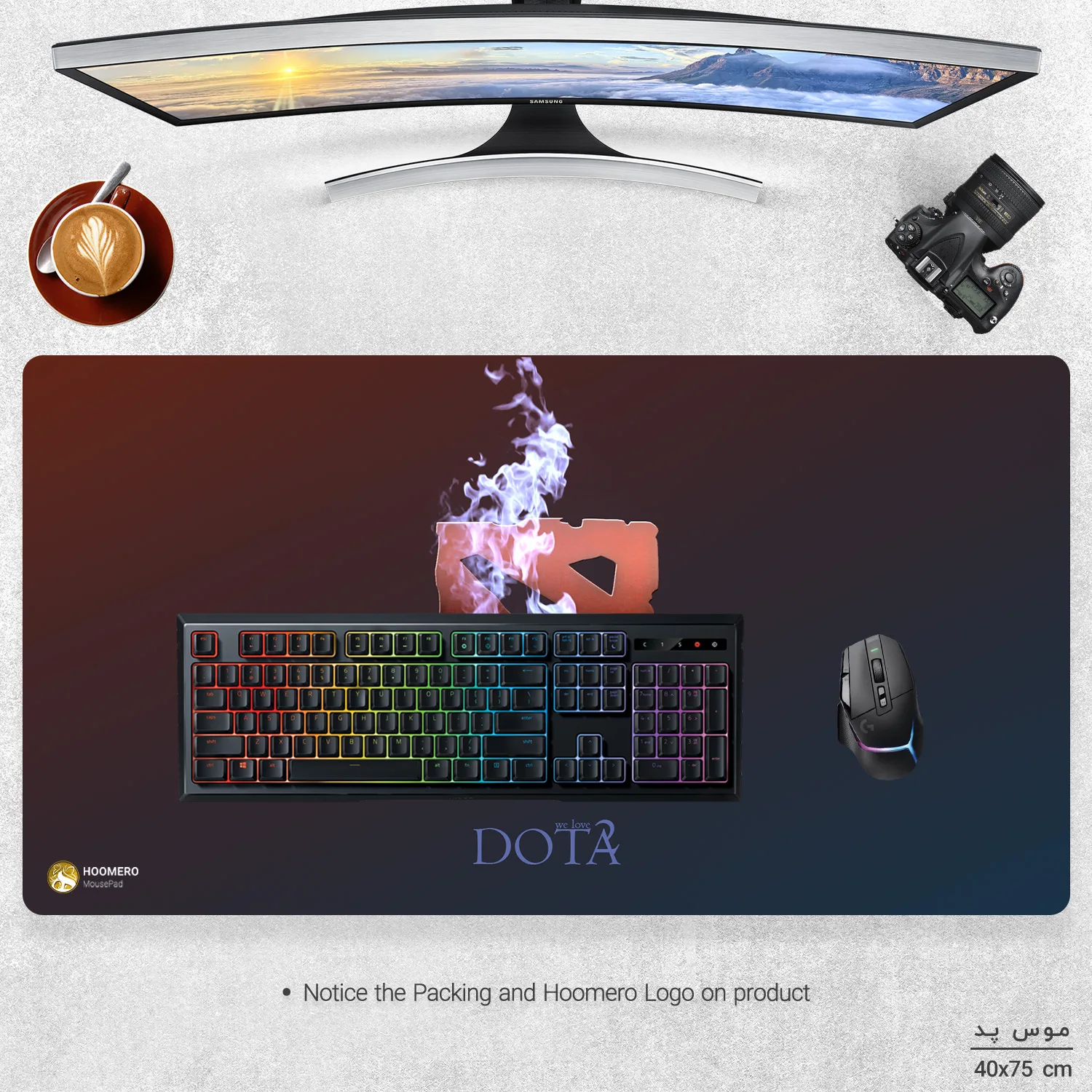 ماوس پد مخصوص بازی هومرو مدل MX204 طرح بازی دوتا Dota 2