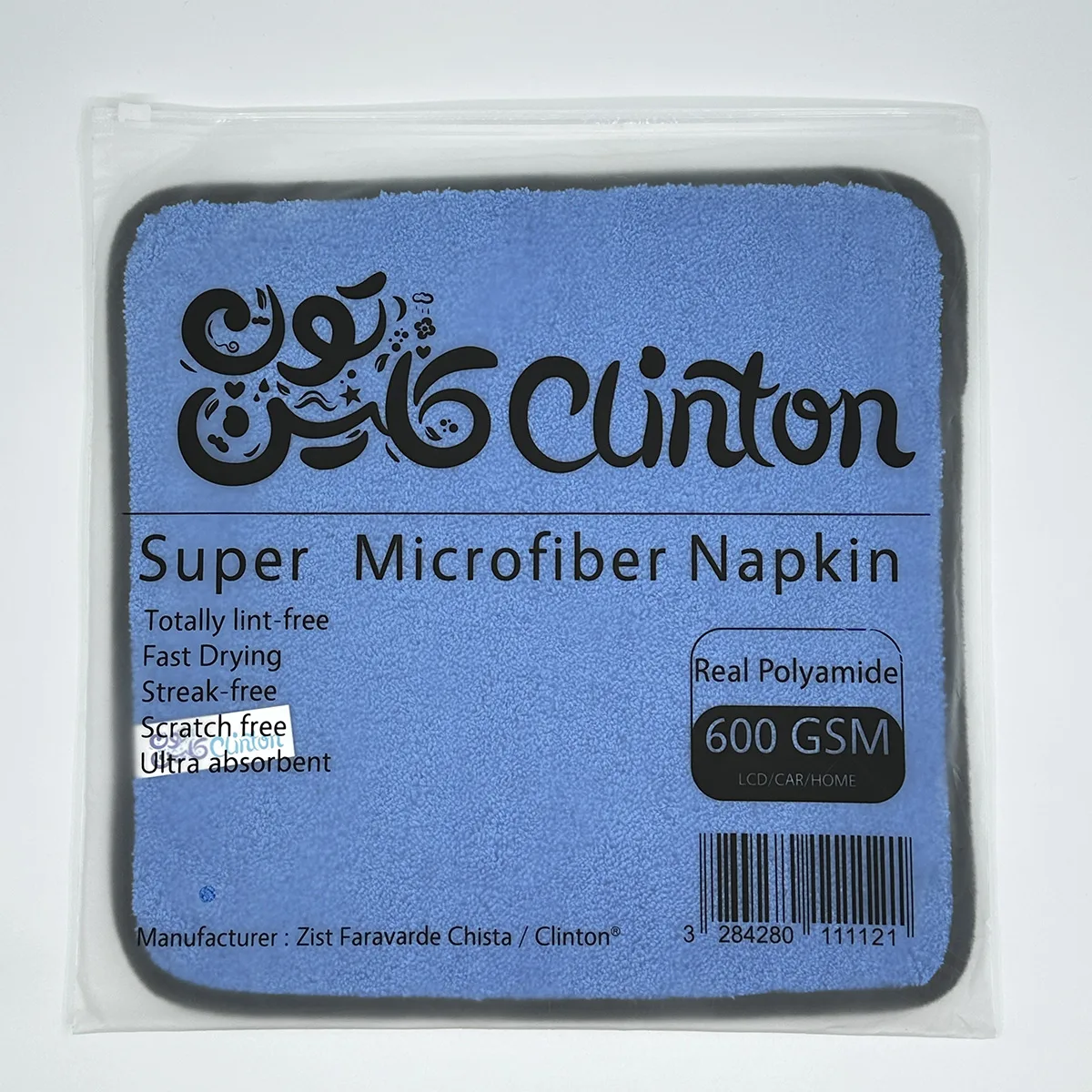 دستمال نظافت خودرو کلینتون مدل سوپر میکروفایبر 6030 مجموعه شش عددی
