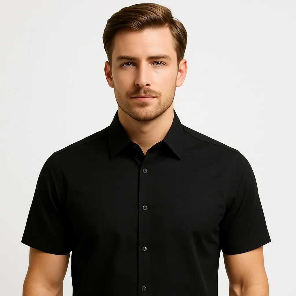 پیراهن آستین کوتاه یقه برگردان مردانه مدل رادین