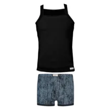 ست شورت و زیرپوش مردانه پنبینه مدل نخ پنبه خالص صادراتی طرح آراد