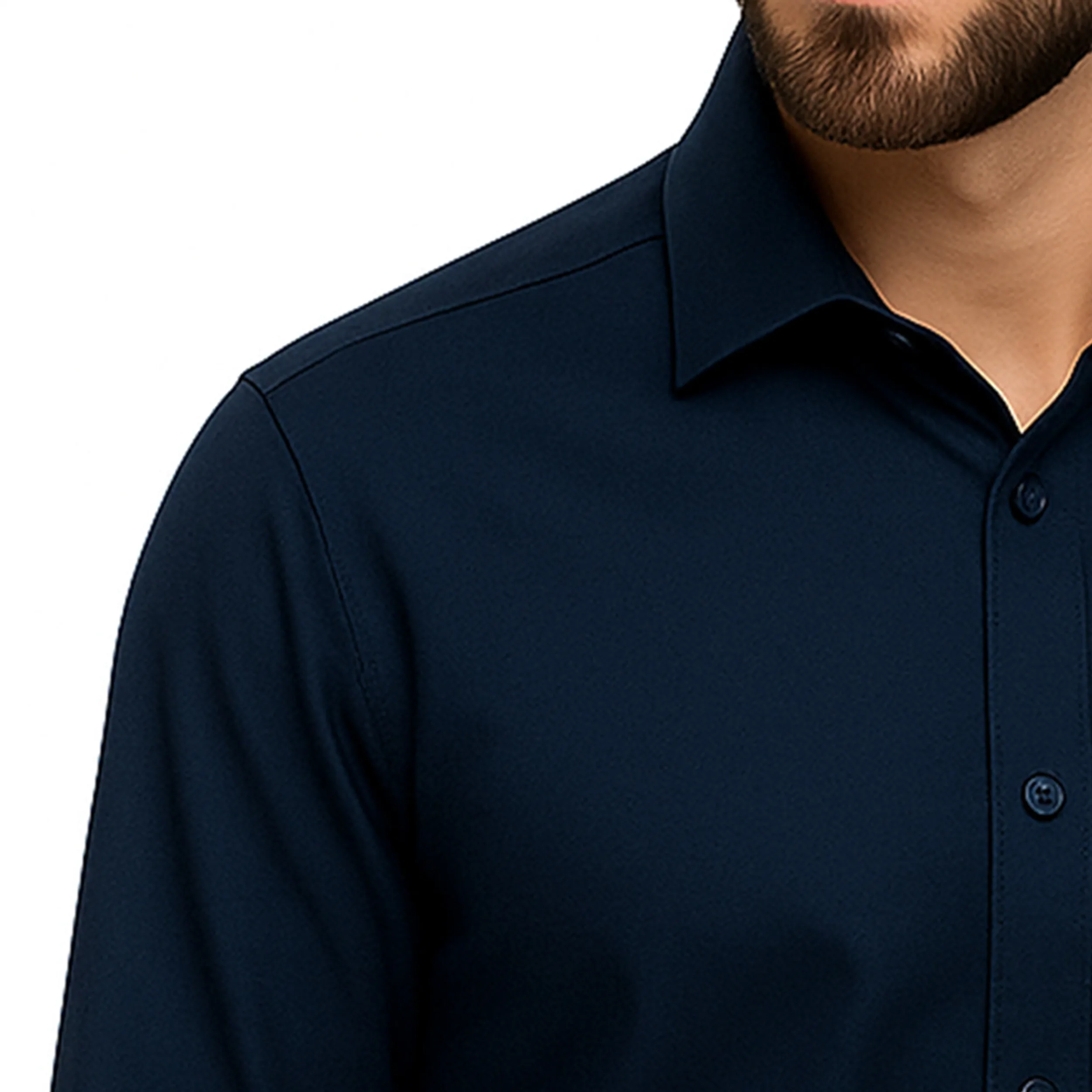 پیراهن آستین بلند یقه برگردان مردانه مدل 177-122