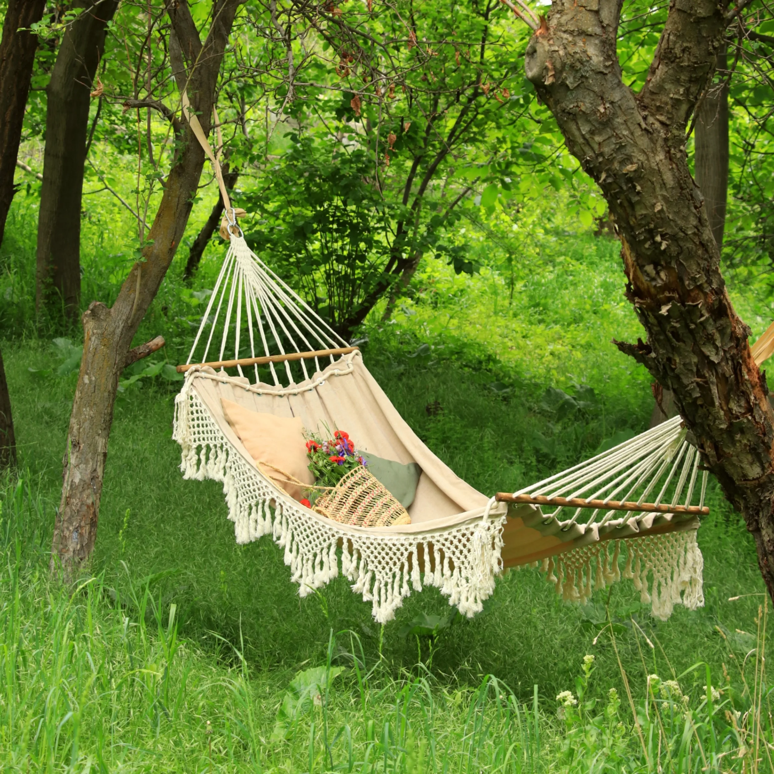 تخت آویز سفری چوبنخ مدل بوهو