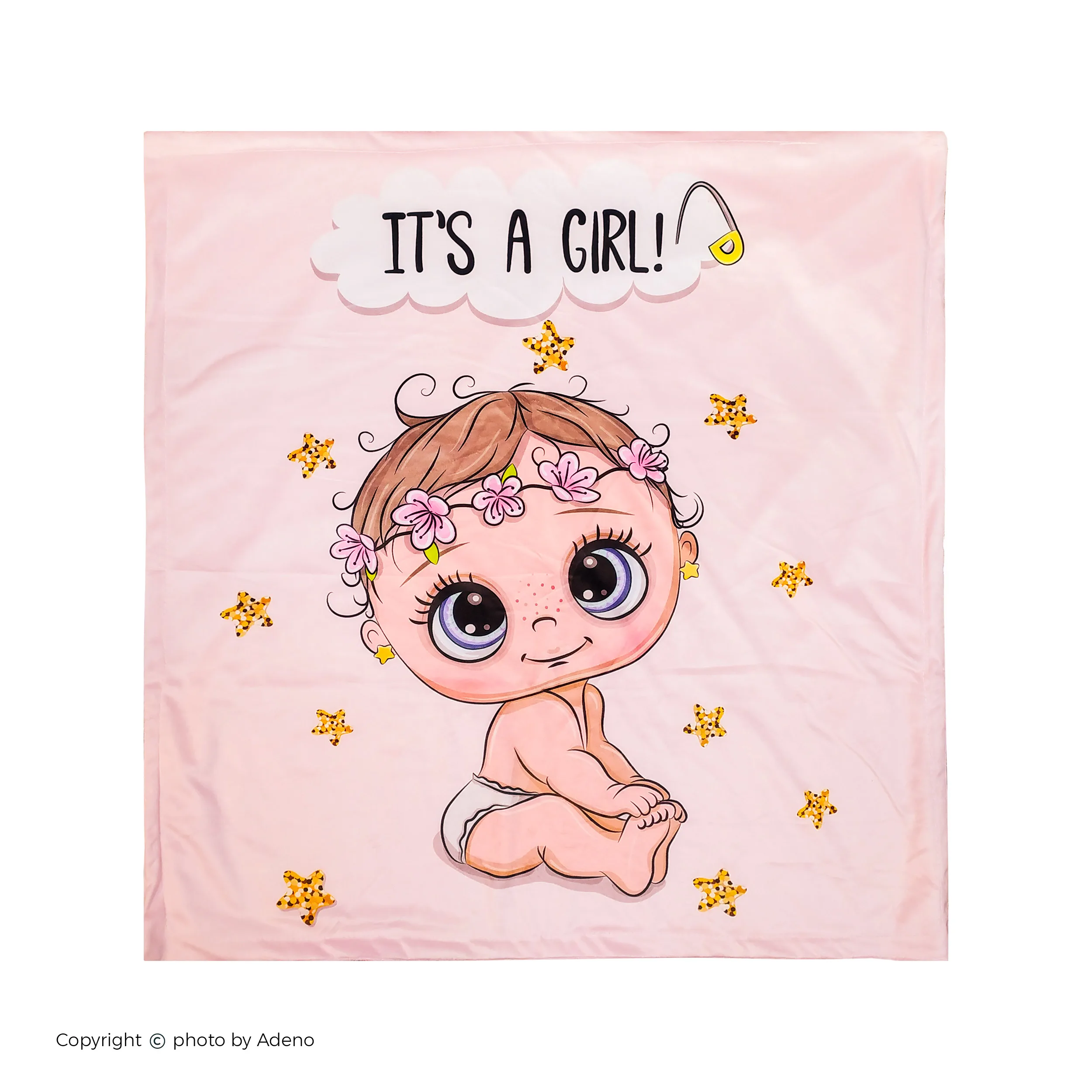 سرویس خواب نوزاد 3تکه آدنو مدل سفری طرح its a girl