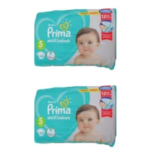 پوشک پریما مدل Aktif سایز 5 بسته 46 عددی مجموعه 2 عددی