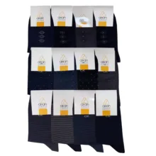 جوراب ساق بلند مردانه آریان نخ باف مدل 5131 مجموعه 12 عددی