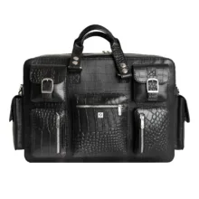 ساک سفری چرم نیاوران مدل پابلو طرح سنگی دست دوز