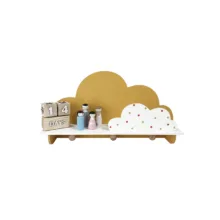 شلف دیواری اتاق کودک طرح ابر مدل MKids52-OCHRE