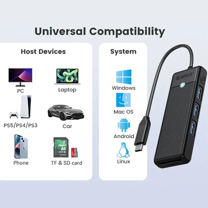 هاب 3 پورت USB-C اوریکو مدل PAPW3AT-C3-18